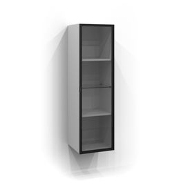 Korkea kaappi lasiovella Svedbergs 35x120 cm savulasi eri värejä