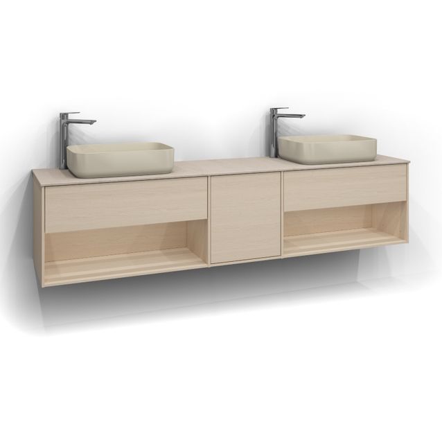 Allaskaappi kahdella altaalla Svedbergs Epos 200x45 cm 1+1+1 ltk push open eri vaihtoehtoja