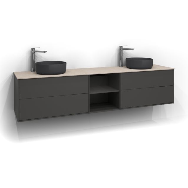 Allaskaappi kahdella altaalla Svedbergs Epos 200x45 cm 2+0+2 ltk eri vaihtoehtoja