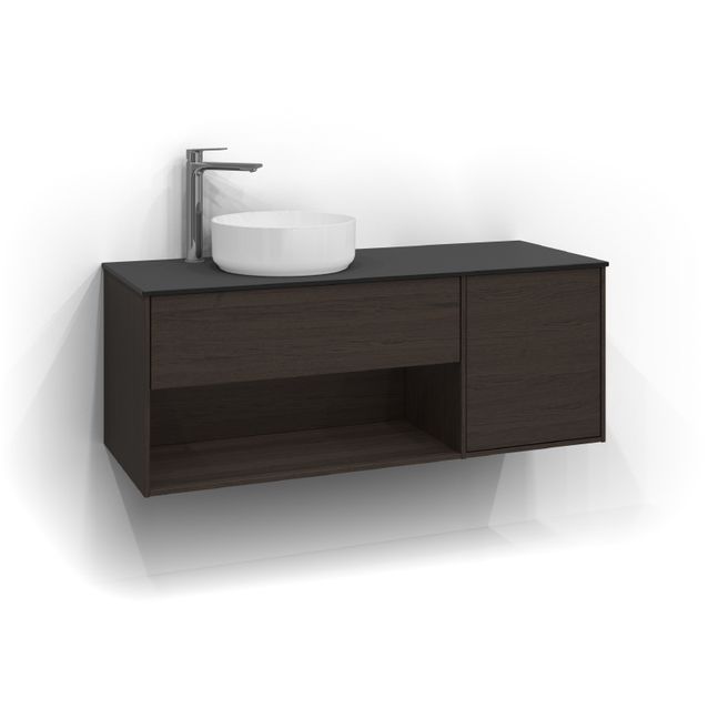 Allaskaappi malja-altaalla Svedbergs Epos 120x45 cm vasen 1+1 ltk push open eri vaihtoehtoja