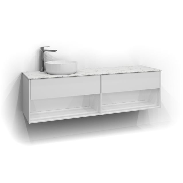 Allaskaappi malja-altaalla Svedbergs Epos 160x45 cm vasen 1+1 ltk push open eri vaihtoehtoja