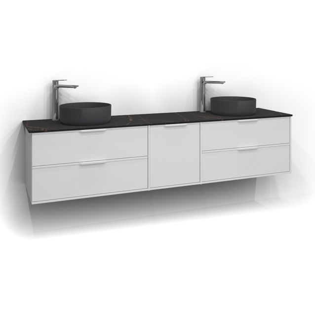 Allaskaappi kahdella altaalla Svedbergs Epos Relief 200x45 cm 2+1+2 ltk eri vaihtoehtoja