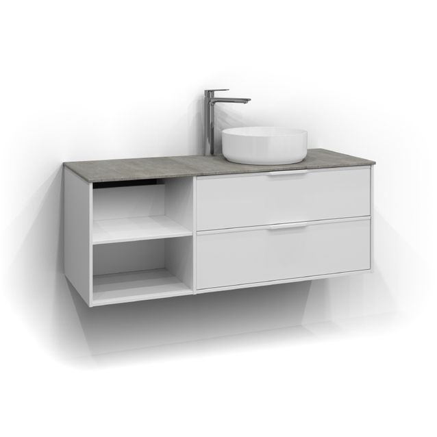 Allaskaappi malja-altaalla Svedbergs Epos Relief 120x45 cm oikea 2+0 ltk eri vaihtoehtoja