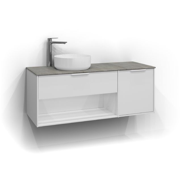 Allaskaappi malja-altaalla Svedbergs Epos Relief 120x45 cm vasen 1+1 ltk eri vaihtoehtoja