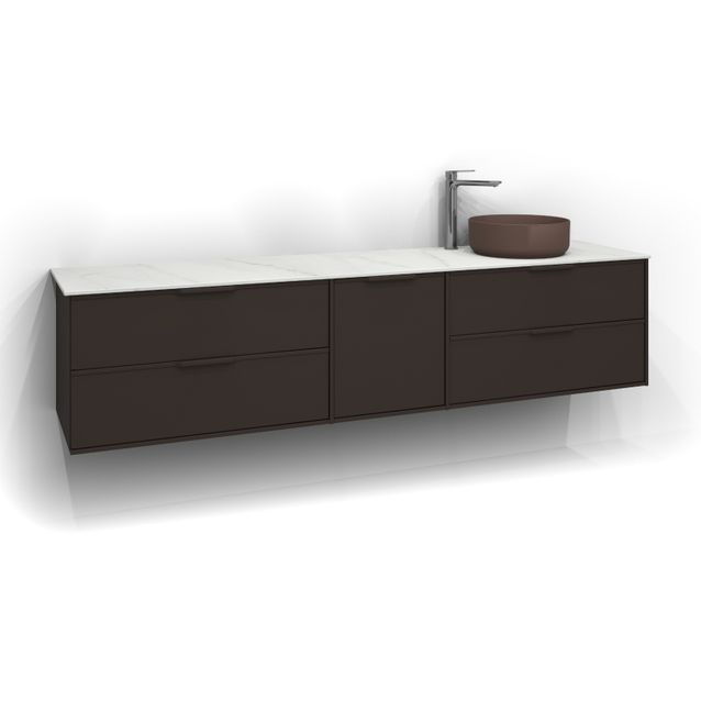 Allaskaappi malja-altaalla Svedbergs Epos Relief 200x45 cm oikea 2+1+2 ltk eri vaihtoehtoja