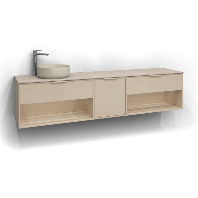 Allaskaappi malja-altaalla Svedbergs Epos Relief 200x45 cm vasen 1+1+1 ltk eri vaihtoehtoja