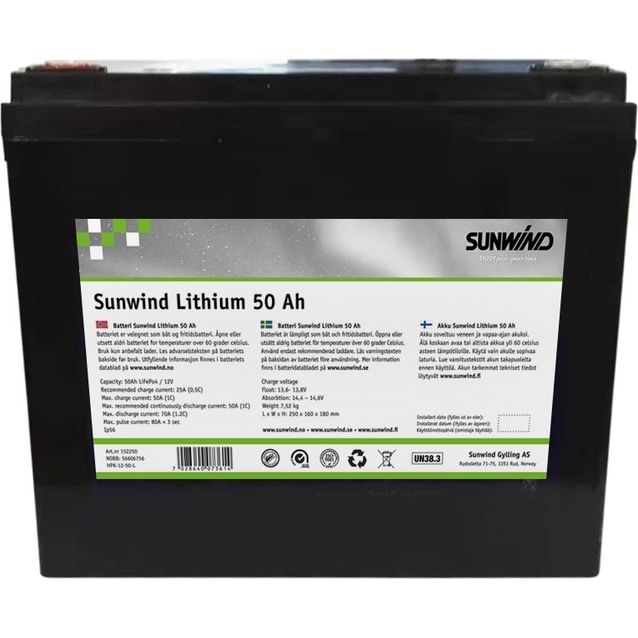 Li-ion akku Sunwind 12V 50Ah