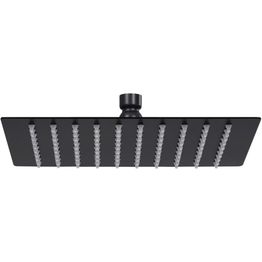 Sadesuihkupää ruostumaton teräs 20x20 cm neliö musta