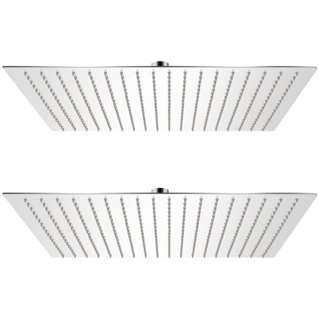 Sadesuihkupää 2 kpl ruostumaton teräs 50x50 cm