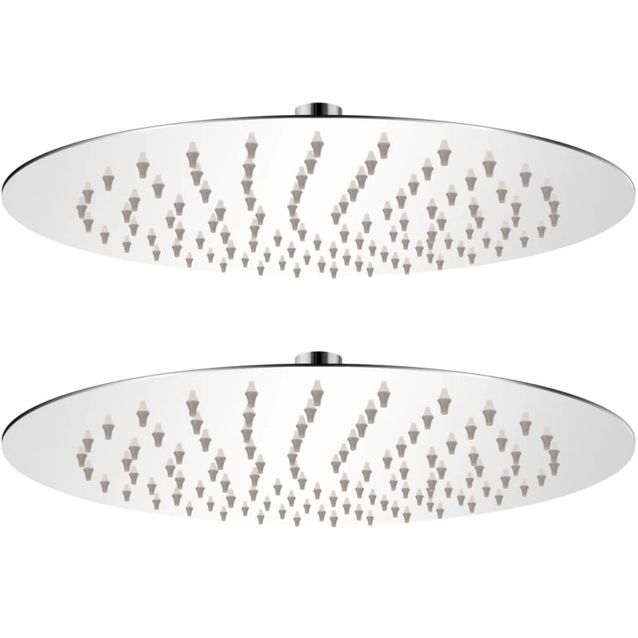 Sadesuihkupäät 2 kpl ruostumaton teräs 25 cm