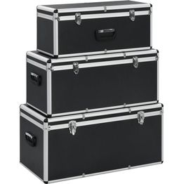 Säilytyslaatikot 3 kpl musta alumiini