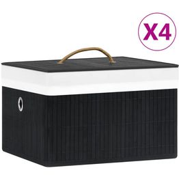 Säilytyslaatikot bambu 4 kpl musta