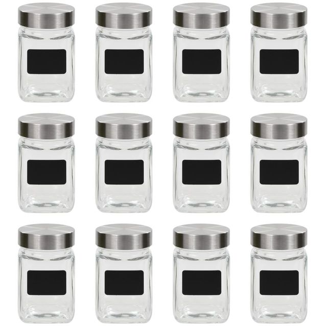 Säilytyspurkit tarroilla 12 kpl 300 ml_1