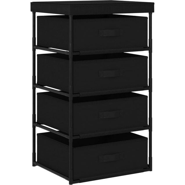 Säilytysteline 4 kangaskorilla teräs musta_1