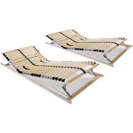 Sängyn sälepohjat 2 kpl 28 säleellä 7 vyöhykettä 80x200 cm