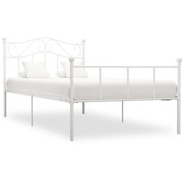 Sängynrunko 100x200 cm metalli valkoinen