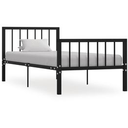 Sängynrunko 100x200 cm musta metalli