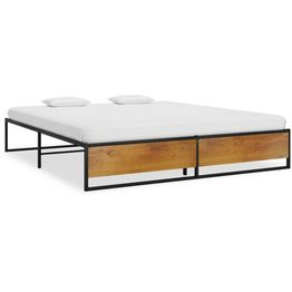 Sängynrunko 140x200 cm metalli musta