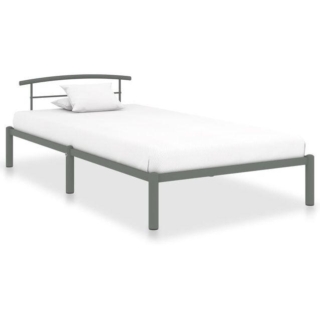 Sängynrunko harmaa 90x200cm metalli_1