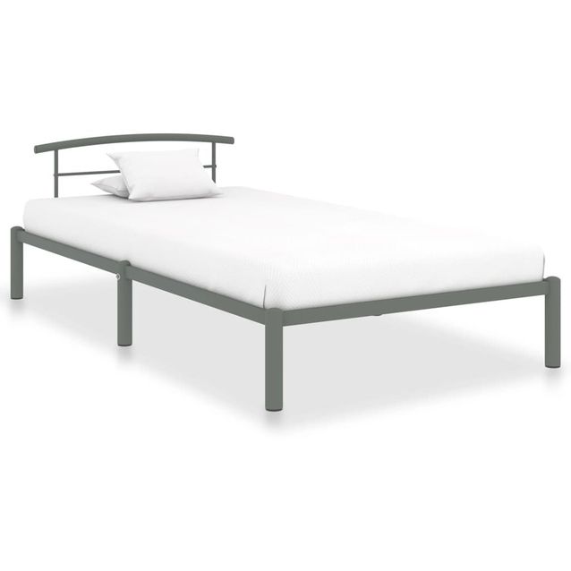 Sängynrunko metalli harmaa 100x200cm_1
