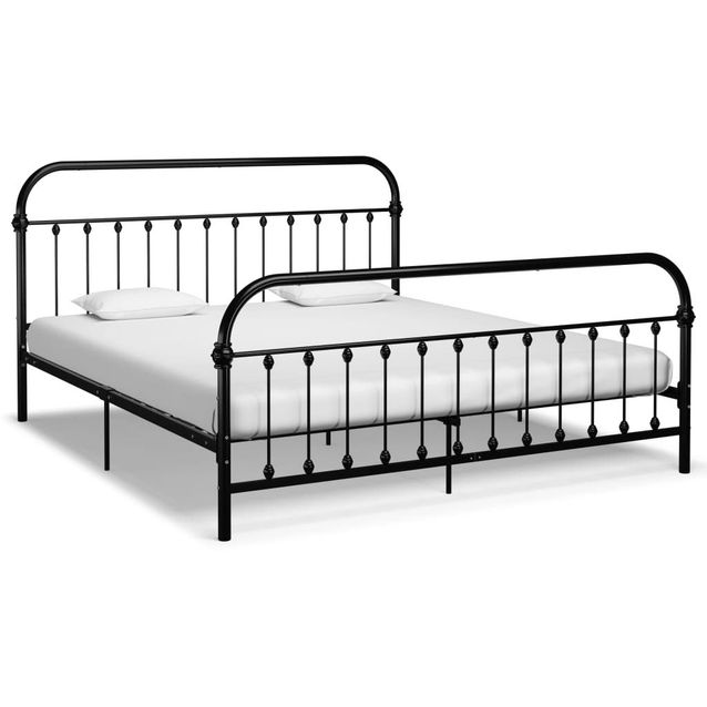 Sängynrunko musta metalli 180x200 cm_1