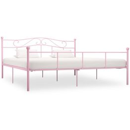 Sängynrunko pinkki metalli 180x200cm