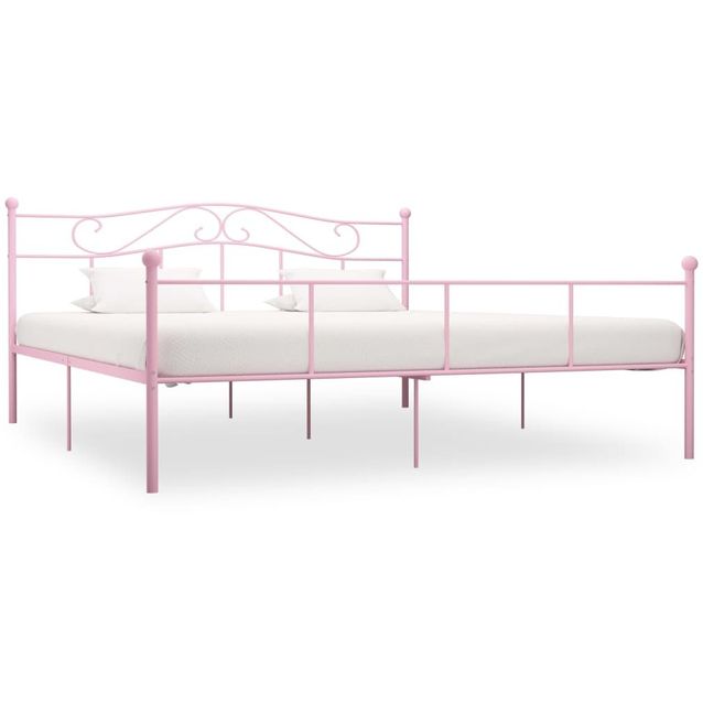 Sängynrunko pinkki metalli 180x200cm_1
