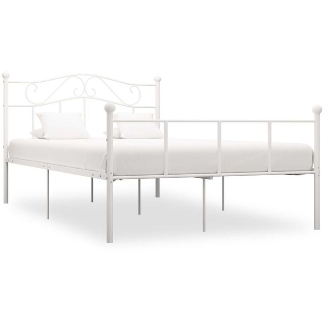 Sängynrunko valkoinen metalli 160x200cm_1