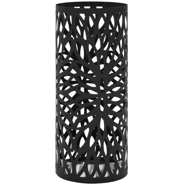 Sateenvarjoteline lehdet teräs musta_1