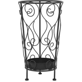 Sateenvarjoteline vintagetyyli teräs 26x46 cm musta