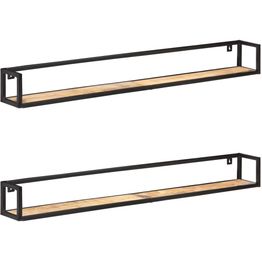 Seinähyllyt 2 kpl 160 cm karkea mangopuu