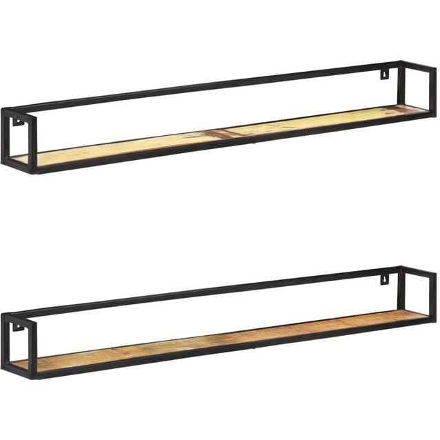 Seinähyllyt 2 kpl 160 cm kierrätetty täyspuu_1