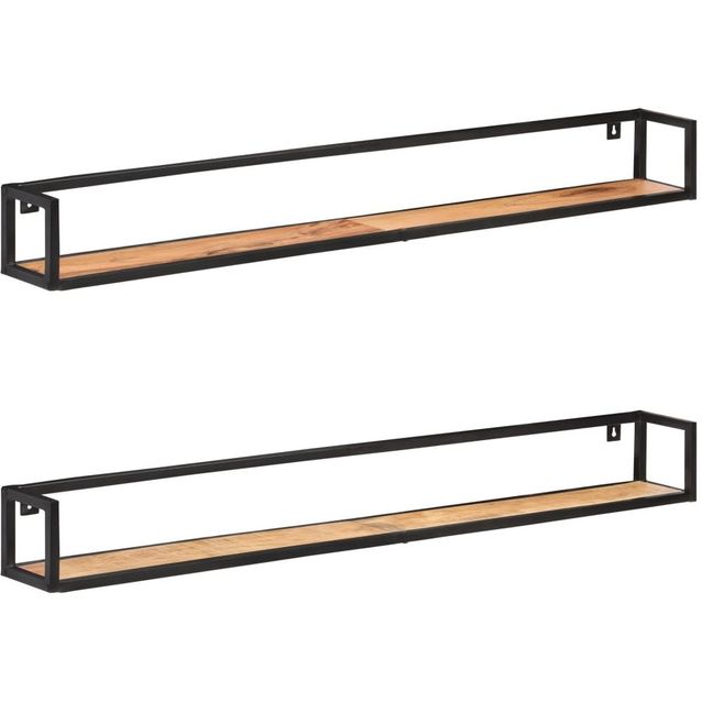 Seinähyllyt 2 kpl 160 cm täysi akaasiapuu_1
