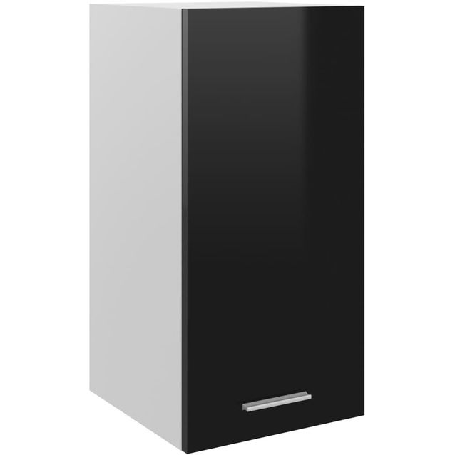Seinäkaappi korkeakiilto musta 29,5x31x60 cm lastulevy_1