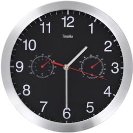 Seinäkello kvartsikoneisto kosteus- & lämpömittari 30 cm