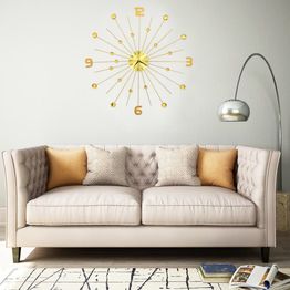 Seinäkello metalli 70 cmkultainen