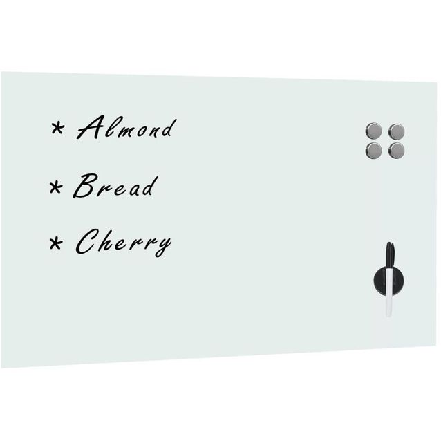 Seinäkiinnitteinen magneettinen valkotaulu lasi 100x60 cm