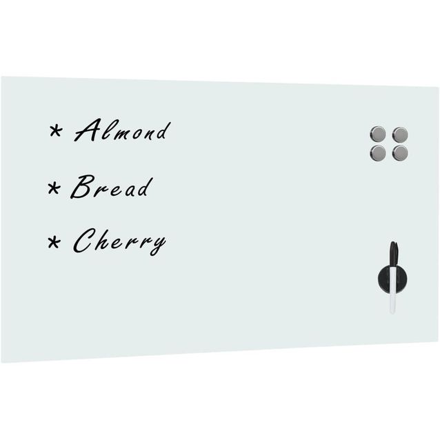 Seinäkiinnitteinen magneettinen valkotaulu lasi 120x60 cm