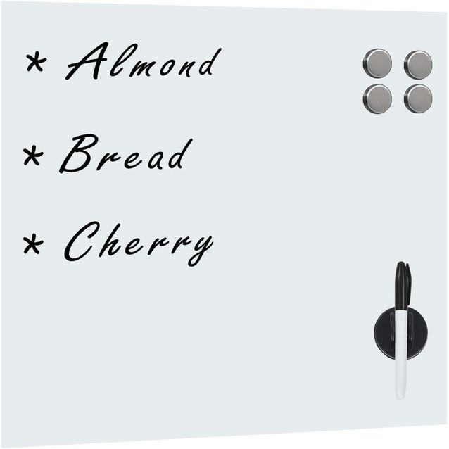 Seinäkiinnitteinen magneettinen valkotaulu lasi 40x40 cm