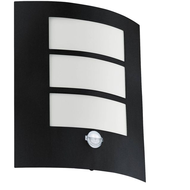 Seinävalaisin Eglo City 23,5x26cm E27 musta liiketunnistin