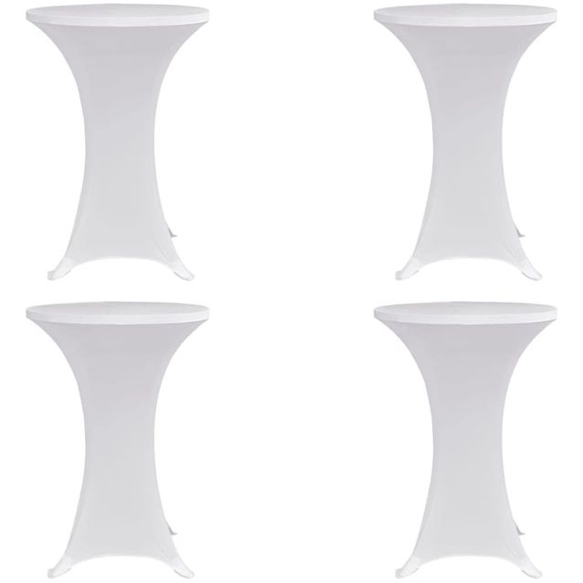 Seisovan pöydän päällyste 60 cm valkoinen venyvä 4 kpl_1