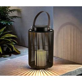 Aurinkokennolyhty Seled, 29x17.5x17.5mm, IP44, paloaika 8h, musta/nahka