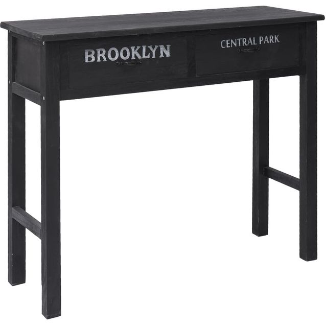 Sivupöytä musta 90x30x77 cm puu_1