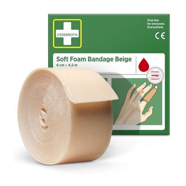 Soft Foam -laastari Cederroth beige 6 cm x 4,5 m