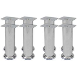 Sohvanjalat 8 kpl pyöreät kromi 180 mm