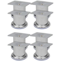 Sohvanjalat 8 kpl pyöreät kromi 60 mm