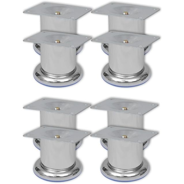 Sohvanjalat 8 kpl pyöreät kromi 60 mm_1