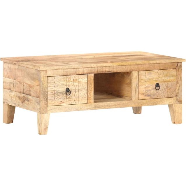 Sohvapöytä 100x55x40 cm karkea mangopuu_1