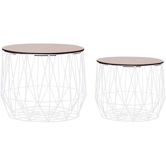 Sohvapöytä 2 kpl valkoinen_1