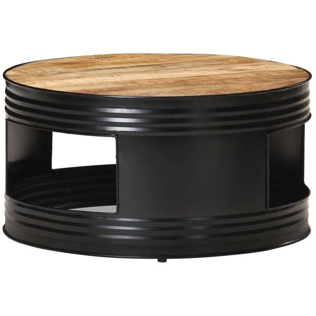 Sohvapöytä 68x68x36 cm täysi karkea mangopuu_1